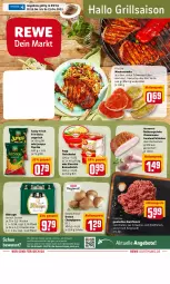 Gazetka promocyjna Rewe - Diese Woche im Angebot! - Gazetka - ważna od 23.04 do 23.04.2022 - strona 1 - produkty: aktionspreis, angebot, angebote, aufstrich, bitburger, braten, braun, brot, brotaufstrich, buch, burger, champignon, champignons, eier, eiersalat, eis, elle, erde, fleisch, fleischsalat, Frit-Sticks, funny-frisch, grill, hackfleisch, Heu, Holz, minutensteaks, paprika, Popp, reis, rind, rindfleisch, rum, salat, Schal, Schale, schinken, schwein, schweine, schweinerücken, steak, steaks, Ti, tuc, wein, weine