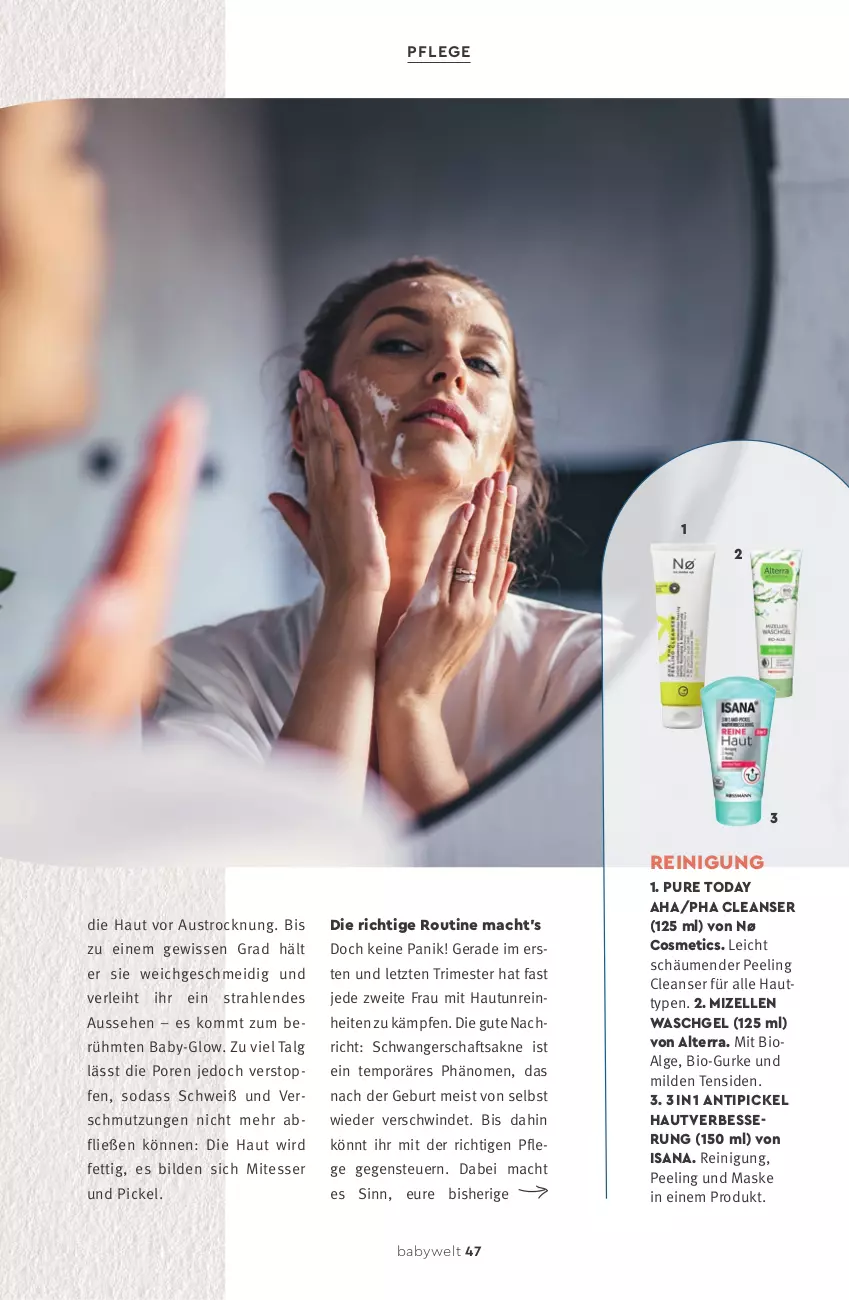 Aktueller Prospekt Rossmann - Prospekte - von 09.08 bis 21.08.2022 - strona 47 - produkty: alterra, aust, bio, eis, elle, gurke, isana, LG, mac, Maske, mizellen, Peeling, Reinigung, sana, Soda, Tempo, Ti, Tipi, waschgel, ZTE