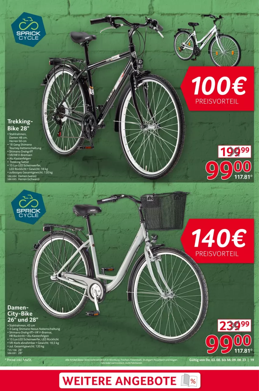 Aktueller Prospekt Selgros - Nonfood - von 03.08 bis 09.08.2023 - strona 19 - produkty: eis, felgen, Kette, korb, LG, nexus, rücklicht, Schal, shimano, tee, tesa, Ti