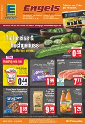 Gazetka promocyjna Edeka - Angebote der Woche - Gazetka - ważna od 14.10 do 14.10.2023 - strona 1 - produkty: angebot, angebotspreis, auer, Bau, Bauer, beutel, bio, bohne, bohnen, braten, dallmayr, deutschlandcard, eis, elle, Engel, ente, erde, feinkost, flasche, gin, gurke, gurken, Hohes C, K2, kaffee, kaffeebohnen, lebensmittel, LG, magazin, mars, milka, nuss, Ofen, original wagner, pizza, reis, salat, Salatgurke, salatgurken, schnitzel, schoko, schokolade, steinofen, steinofen pizza, tee, Ti, uhr, wagner, ZTE