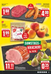 Gazetka promocyjna Edeka - Angebote der Woche - Gazetka - ważna od 14.10 do 14.10.2023 - strona 27 - produkty: auer, Bau, Bauer, hüftsteak, knacker, kracher, mac, Mett, mettwurst, steak, tafeläpfel, Tasche, tragetasche, wurst