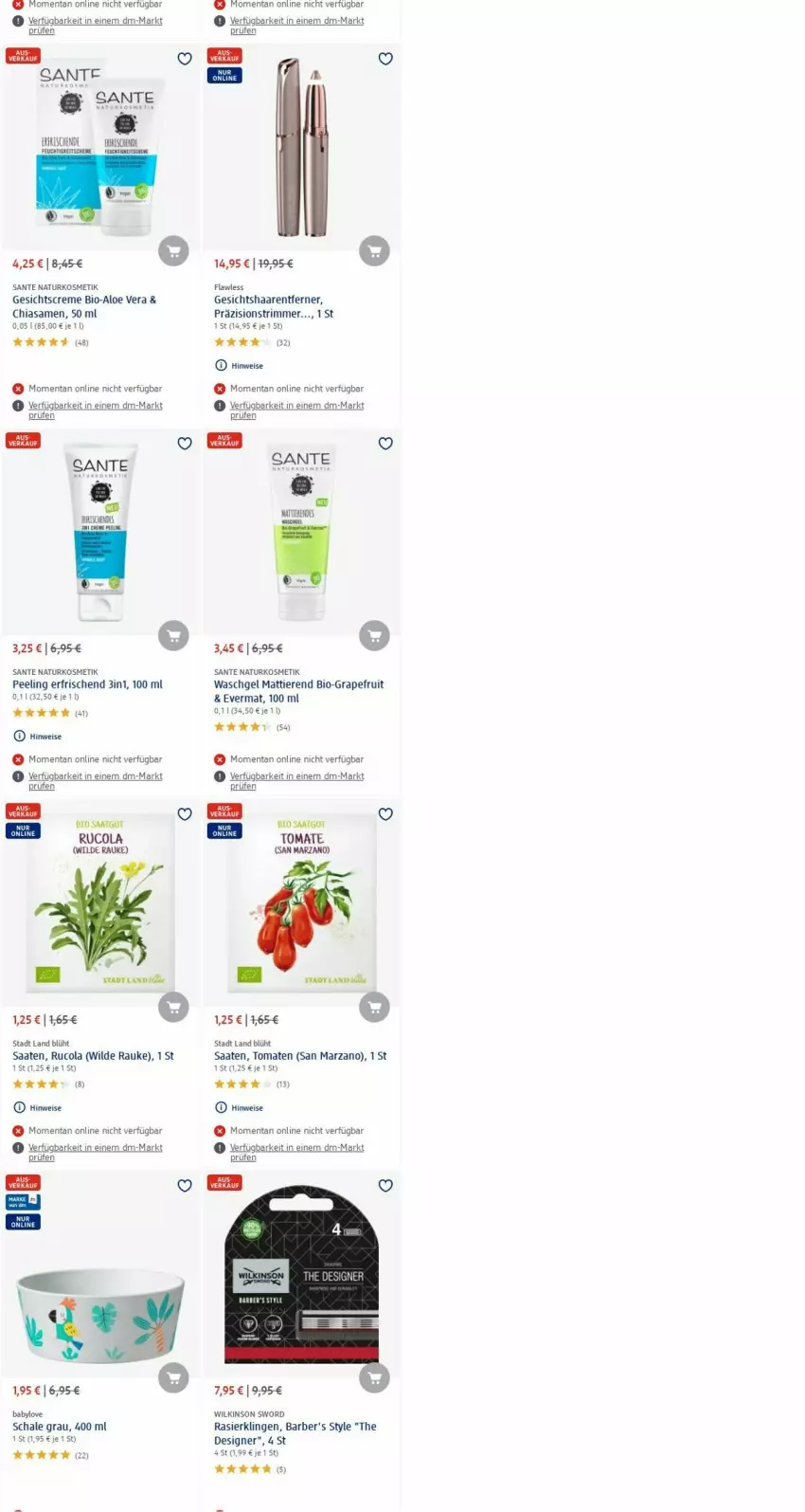 Aktueller Prospekt Dm Drogerie - Prospekte - von 07.08 bis 16.08.2023 - strona 10 - produkty: aloe vera, Babylove, bio, chia, cola, creme, eis, Gesichtscreme, grapefruit, kosmetik, natur, naturkosmetik, Peeling, Rasierklinge, rasierklingen, rucola, SANTE, Schal, Schale, Ti, Tiere, tomate, tomaten, waschgel, Wild, wilkinson