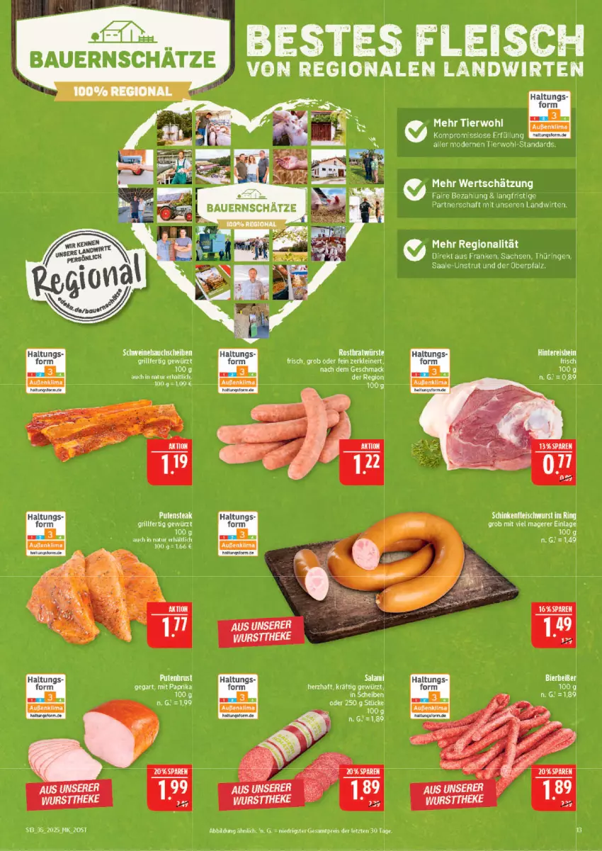 Aktueller Prospekt Marktkauf - Prospekt - von 24.08 bis 30.08.2025 - strona 13 - produkty: auer, Bau, Bauer, bier, eis, fleisch, gewürz, leine, mac, mit paprika, Mode, natur, paprika, ring, sac, schwein, schweine, Schweinebauch, tee, Ti, wein, weine