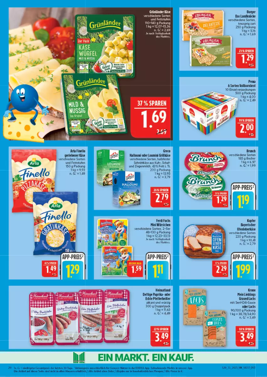 Aktueller Prospekt Marktkauf - Prospekt - von 24.08 bis 30.08.2025 - strona 20 - produkty: aktionspreis, arla, Becher, brot, burger, deka, eis, erde, finello, grill, Grillkäse, Halloumi, Käse, korn, Kornbrot, lachs, leberkäs, leberkäse, milch, ndk, nuss, Ofen, paprika, pfeffer, Pfefferbeißer, reis, sauce, schnittkäse, senf, Ti, vollkornbrot, würstchen, ZTE