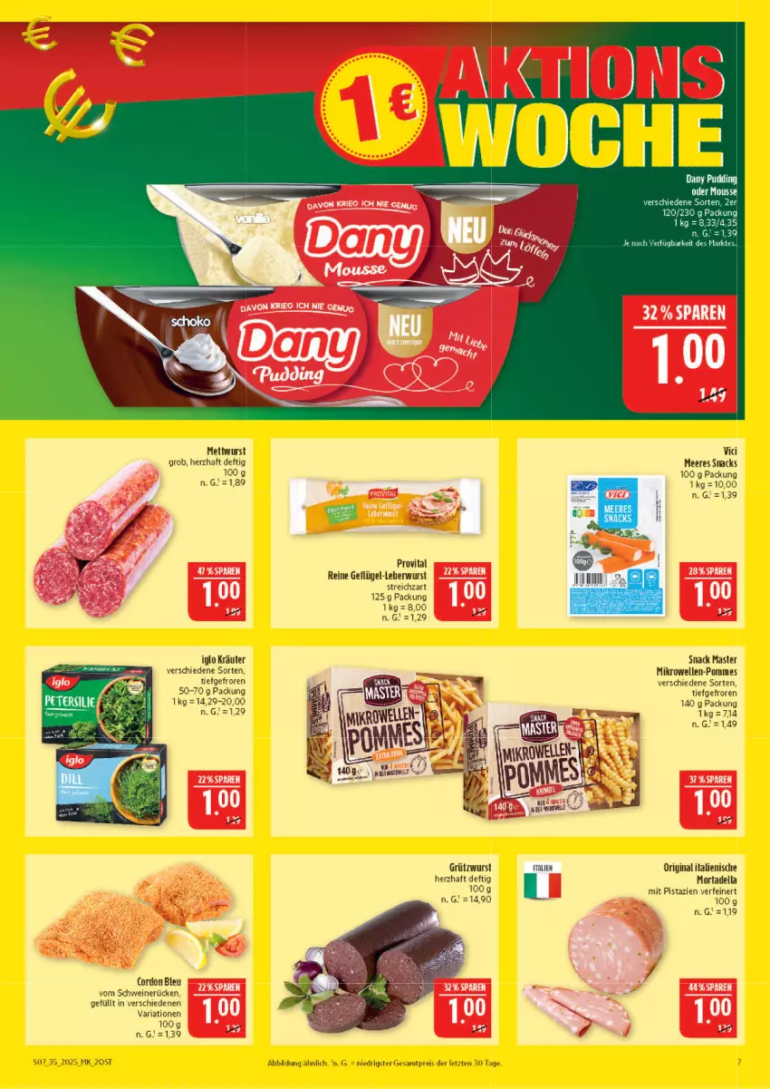 Aktueller Prospekt Marktkauf - Prospekt - von 24.08 bis 30.08.2025 - strona 7 - produkty: cordon bleu, dell, eis, elle, gin, iglo, kräuter, leberwurst, mikrowelle, mit pistazien, mortadella, mousse, pistazien, pommes, reis, Ria, schwein, schweine, schweinerücken, snack, snacks, Streichzart, Ti, vita, wein, weine, wurst, ZTE