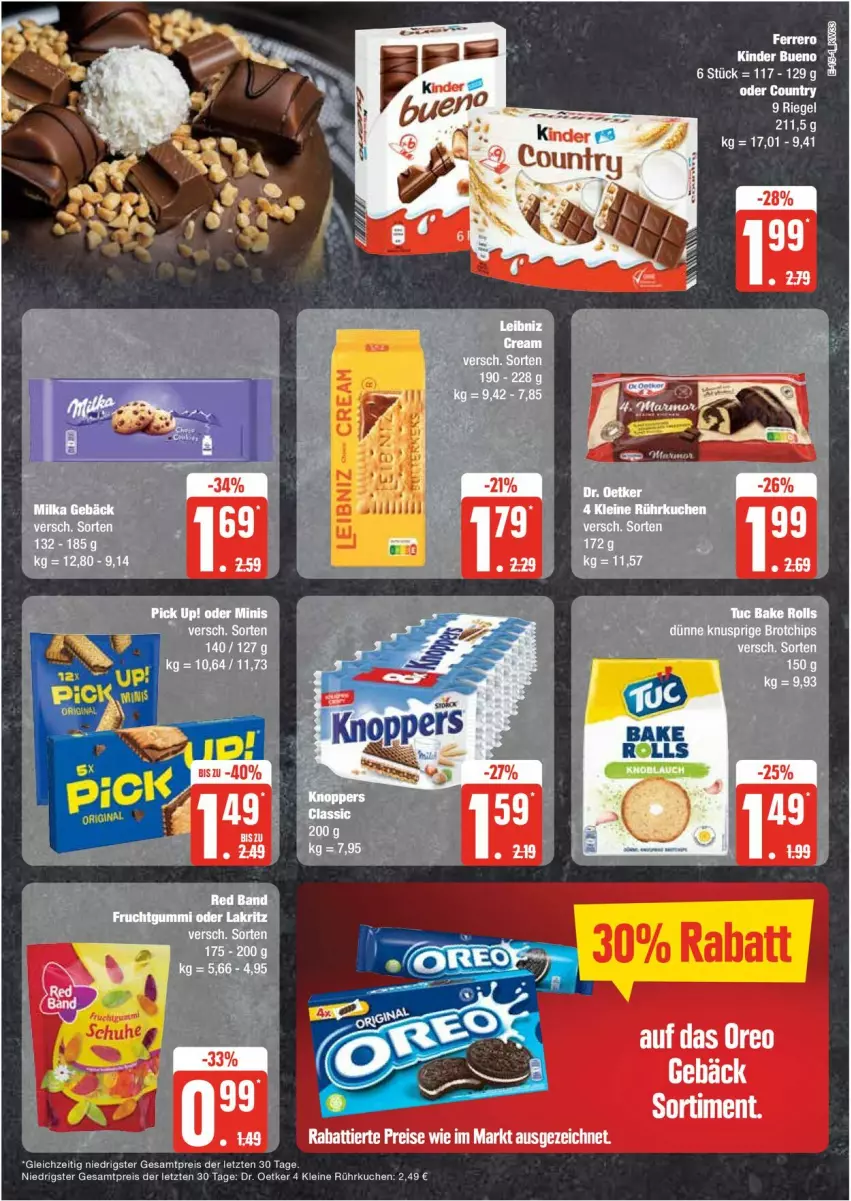 Aktueller Prospekt Edeka - Prospekte - von 12.08 bis 17.08.2024 - strona 15 - produkty: brot, chips, Dr. Oetker, eis, Kinder, kinder bueno, kuchen, leine, reis, riegel, Ti, tuc, ZTE