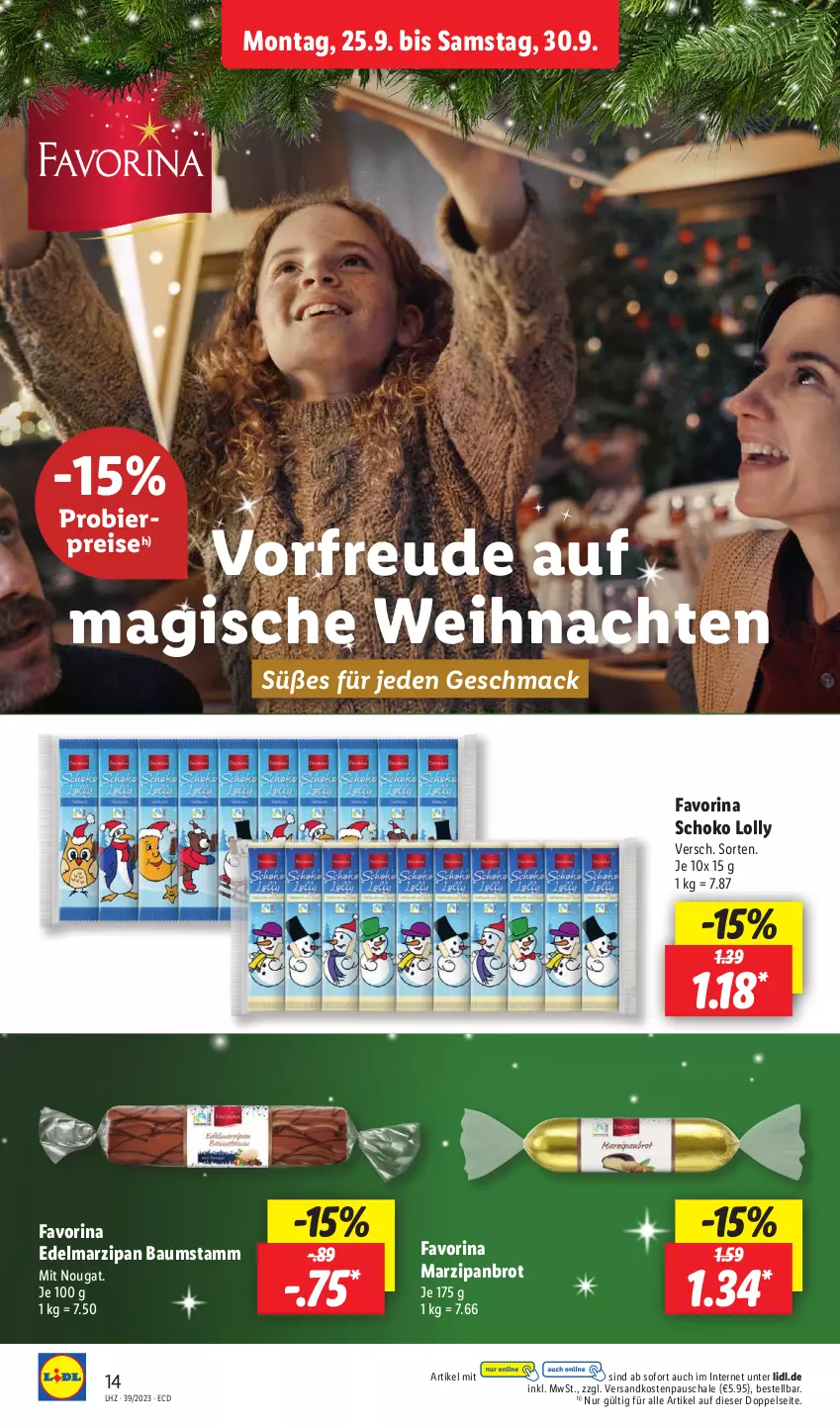 Aktueller Prospekt Lidl - Aktionsprospekt - von 25.09 bis 30.09.2023 - strona 18 - produkty: Bau, bier, brot, Edelmarzipan, eis, mac, marzipan, ndk, reis, Schal, Schale, schoko, Ti, weihnachten