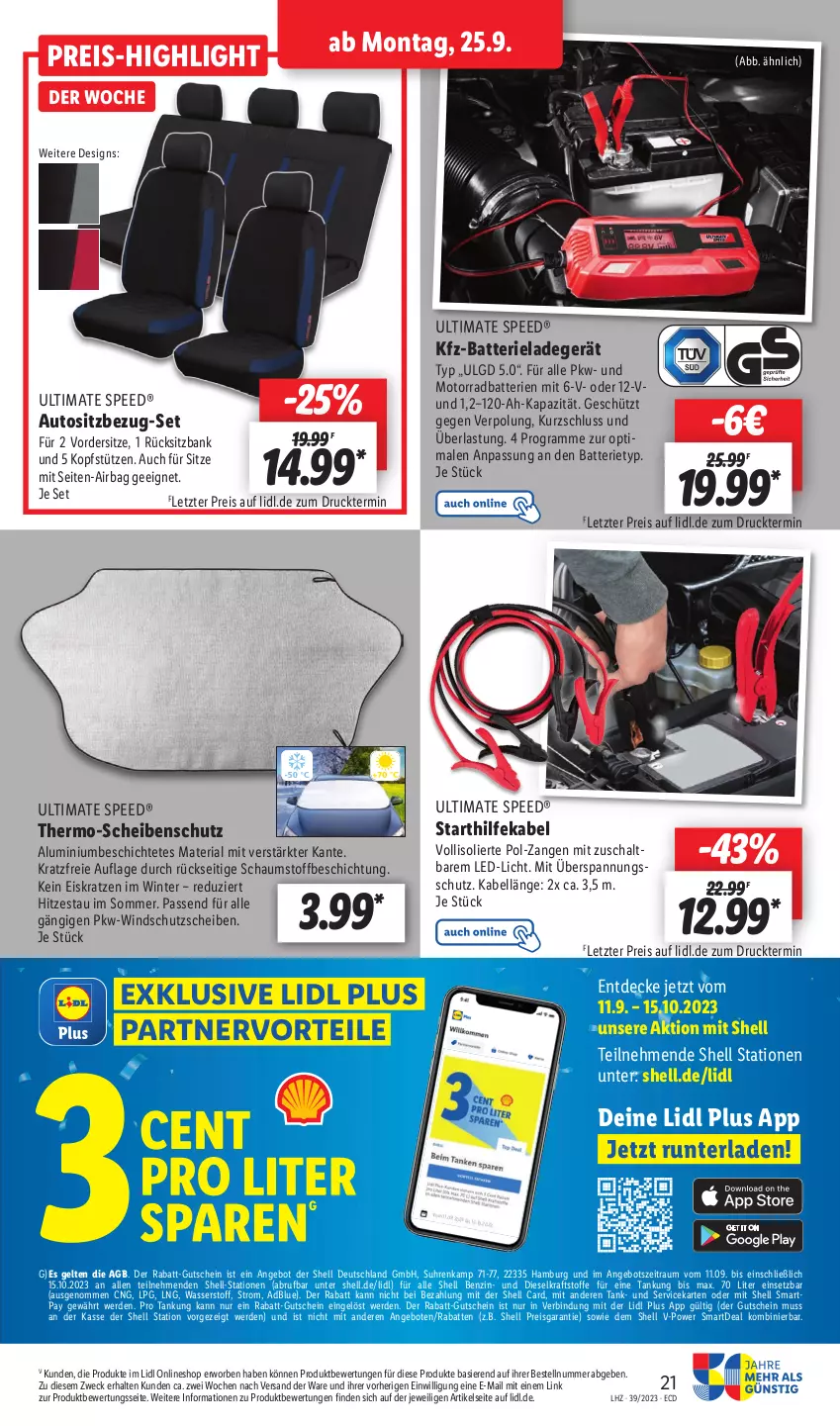 Aktueller Prospekt Lidl - Aktionsprospekt - von 25.09 bis 30.09.2023 - strona 29 - produkty: adblue, angebot, angebote, auto, Bank, batterie, batterien, decke, Diesel, eis, erde, gutschein, kopfstütze, kraft, ladegerät, led-licht, LG, passend für alle, reis, Ria, Schal, sitzbank, spee, Ti, uhr, wasser, weck, Windschutz, Zangen, ZTE