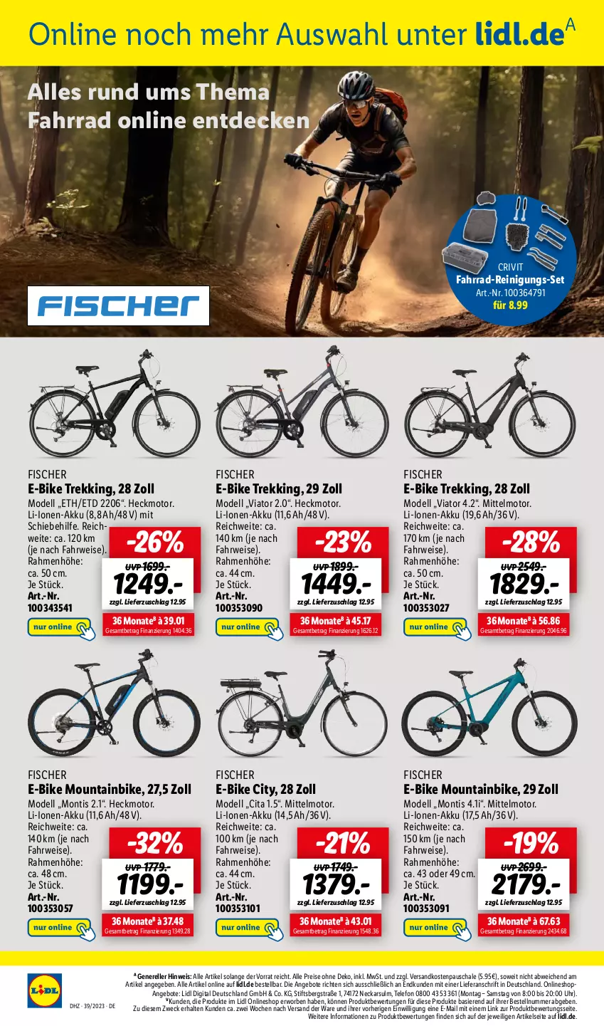 Aktueller Prospekt Lidl - Aktionsprospekt - von 25.09 bis 30.09.2023 - strona 46 - produkty: akku, angebot, angebote, crivit, decke, dell, E-Bike, eis, elle, Fahrrad, fisch, fische, Fischer, Mode, Mountainbike, ndk, Reinigung, reis, rel, rwe, Schal, Schale, telefon, Ti, uhr, weck