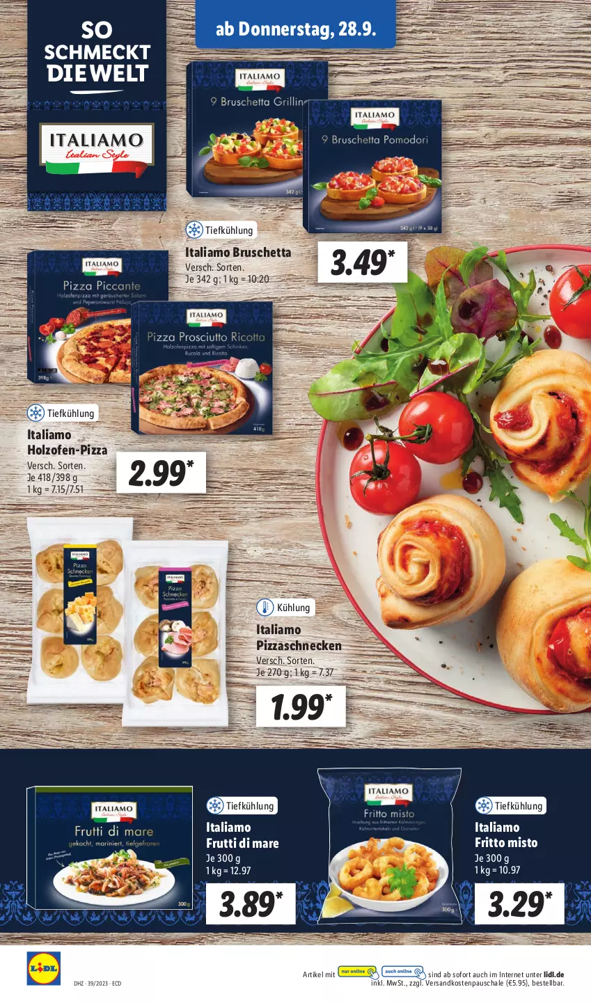 Aktueller Prospekt Lidl - Aktionsprospekt - von 25.09 bis 30.09.2023 - strona 54 - produkty: frutti di mare, Holz, italiamo, ndk, Ofen, pizza, Schal, Schale, Ti