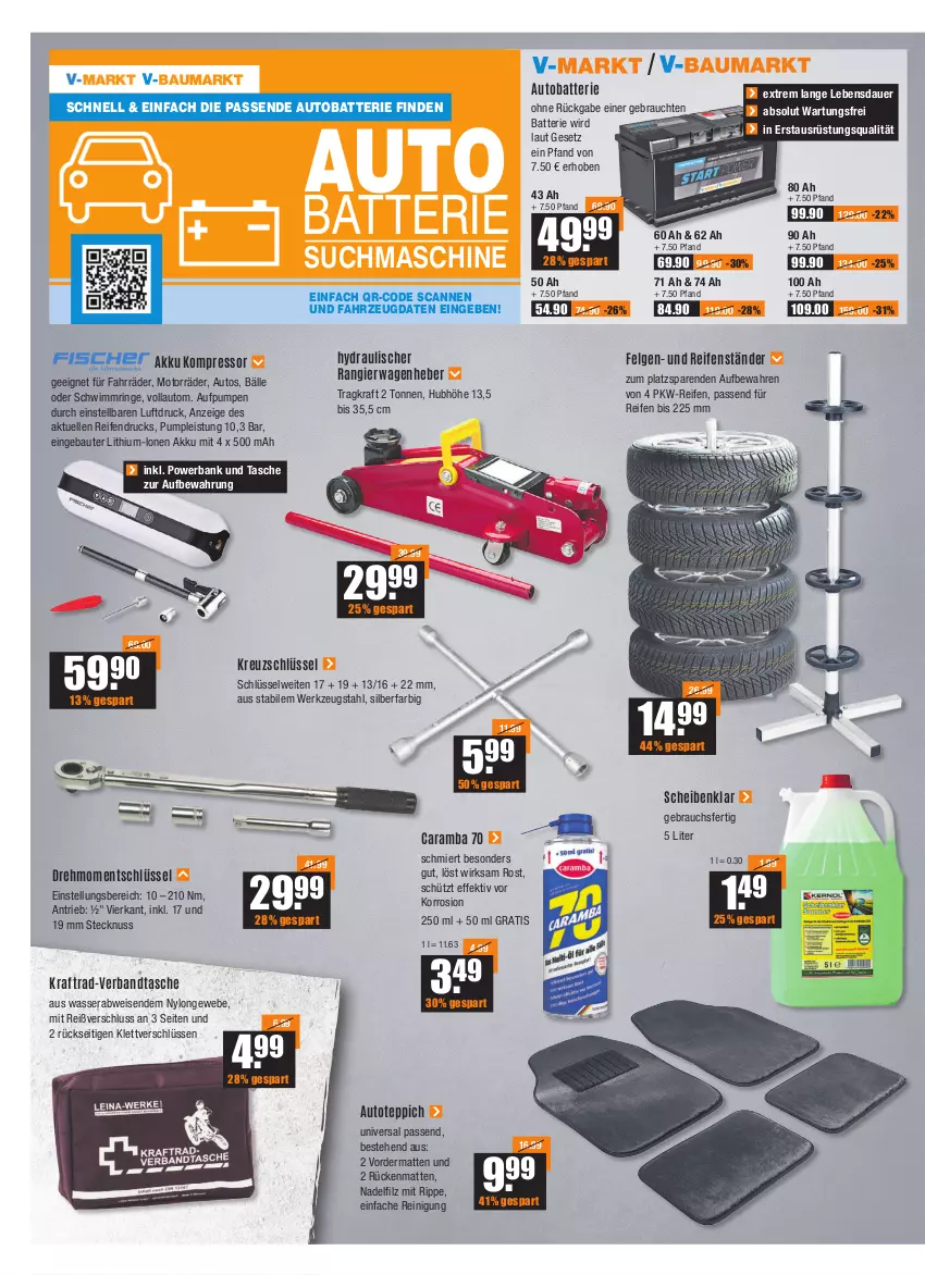 Aktueller Prospekt Vmarkt - V-Baumarkt - von 31.03 bis 06.04.2022 - strona 8 - produkty: akku, auer, auto, Bank, batterie, Bau, eis, elle, felgen, kompressor, kraft, LG, nuss, powerbank, Rauch, reifen, Reinigung, ring, schwimmring, Tasche, teppich, Ti, wasser, werkzeug