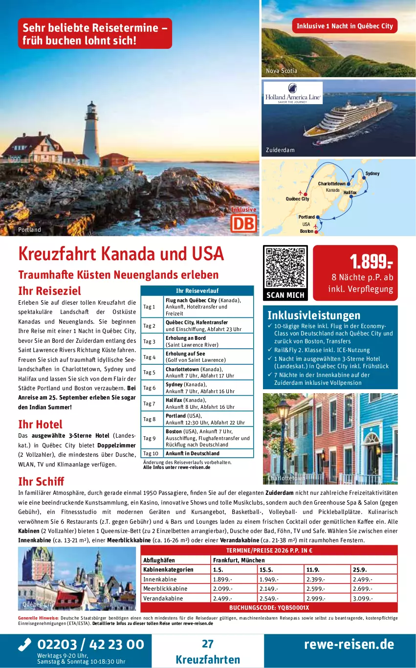 Aktueller Prospekt Rewe Reisen - Reiseprospekt - von 24.10 bis 26.12.2025 - strona 27 - produkty: angebot, arlo, auer, Bad, ball, bett, Betten, buch, cocktail, dusche, eis, Elan, elle, fenster, gin, inklusivleistungen, kaffee, kreuzfahrten, meerblickkabine, Mode, reis, reiseverlauf, rel, Ti, uhr