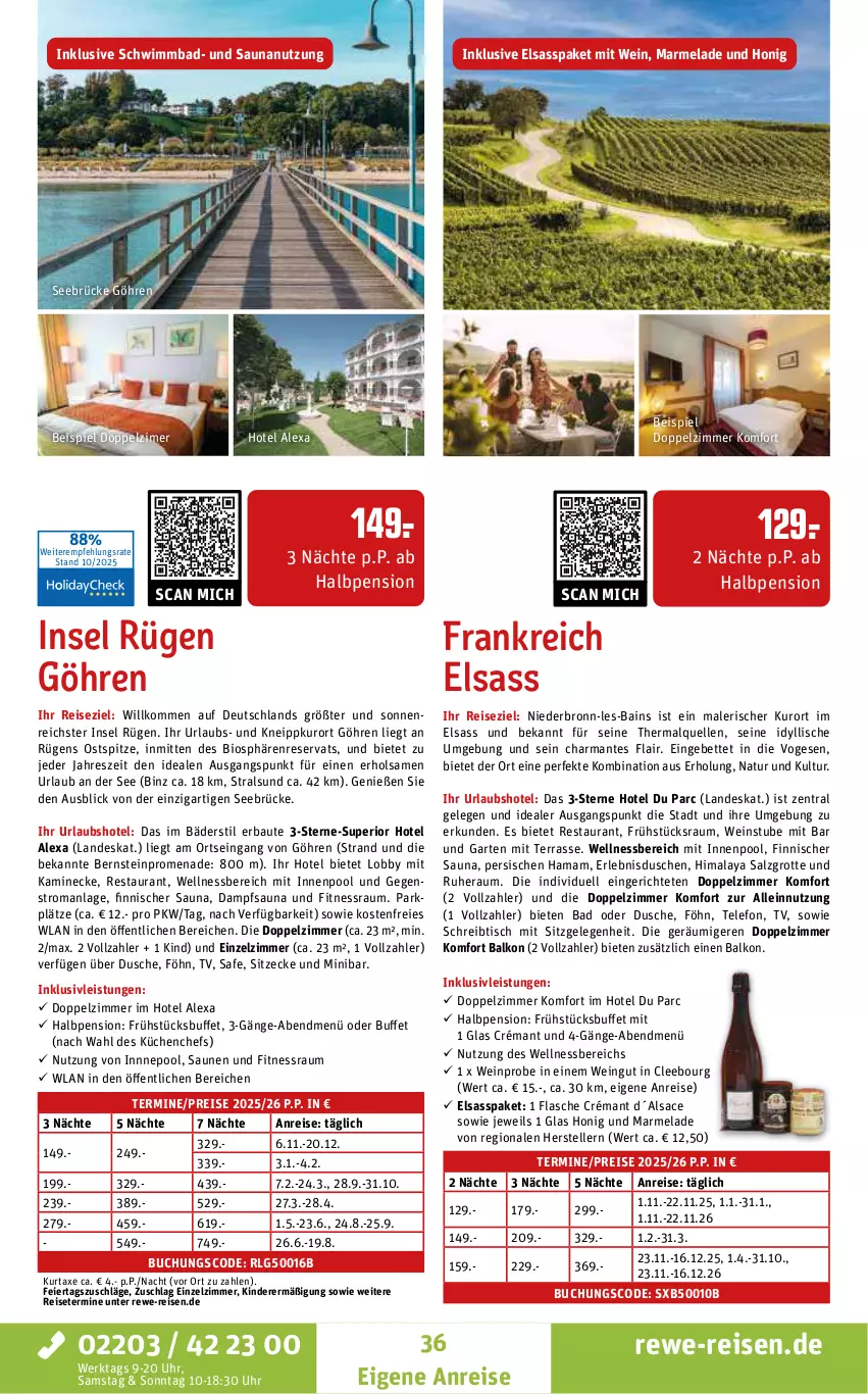 Aktueller Prospekt Rewe Reisen - Reiseprospekt - von 24.10 bis 26.12.2025 - strona 36 - produkty: alexa, axe, Bad, Bau, bett, bio, buch, dusche, eier, eis, elle, flasche, Garten, hama, harman, honig, inklusivleistungen, innenpool, Kamin, Kinder, kneipp, küche, Küchen, kurtaxe, LG, mam, marmelade, natur, pool, reis, sac, salz, schreibtisch, stube, telefon, teller, Ti, tisch, uhr, usb, wein, wellnessbereich