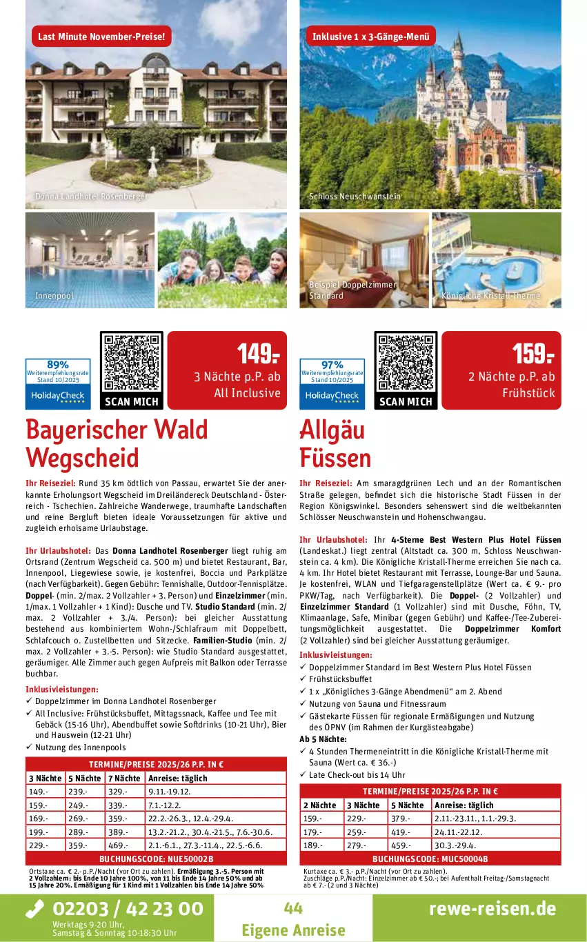 Aktueller Prospekt Rewe Reisen - Reiseprospekt - von 24.10 bis 26.12.2025 - strona 44 - produkty: axe, Berger, bett, Betten, bier, buch, Couch, drink, drinks, dusche, eis, gsw, inklusivleistungen, innenpool, kaffee, kurtaxe, LG, Liege, pool, reis, rosen, rum, rwe, snack, tee, Ti, tisch, uhr, wein, Weste