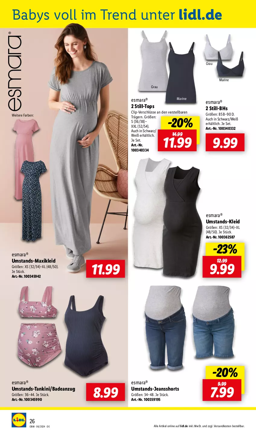 Aktueller Prospekt Lidl - Aktuelle Onlineshop-Highlights - von 01.06 bis 30.06.2024 - strona 26 - produkty: Anzug, Bad, badeanzug, esmara, jeans, kleid, maxikleid, ndk, shorts, Still-Top, Ti