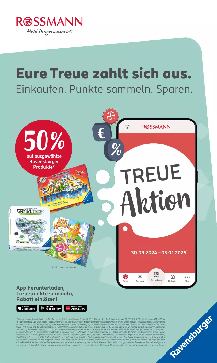 Aktueller Prospekt Rossmann - Prospekte - von 09.12 bis 13.12.2024 - strona 5 - produkty: ACC, ball, burger, cocktail, coupon, coupons, eis, erde, gewinnspiel, Heu, Kinder, leine, LG, Puzzle, rabatt-coupon, ravensburger, reis, rwe, Tempo, Ti, Tiptoi, uhr, wedel