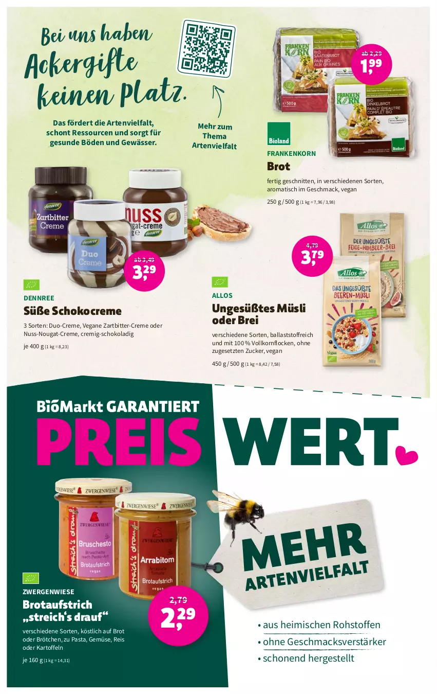 Aktueller Prospekt Denns Biomarkt - Prospekte - von 07.06 bis 20.06.2023 - strona 10 - produkty: aufstrich, ball, Brei, brot, brotaufstrich, brötchen, creme, dennree, eis, kartoffel, kartoffeln, korn, mac, müsli, nuss, nuss-nougat-creme, pasta, reis, schnitten, schoko, Ti, tisch, ZTE, zucker