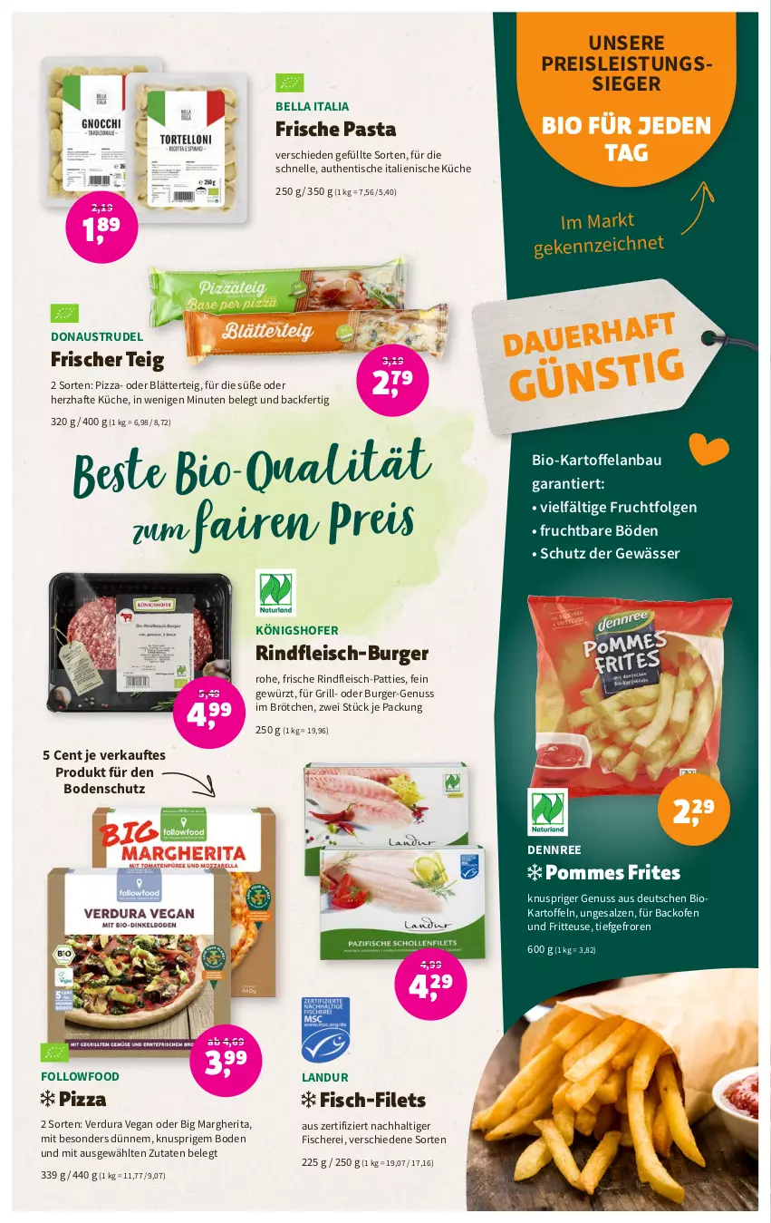 Aktueller Prospekt Denns Biomarkt - Prospekte - von 07.06 bis 20.06.2023 - strona 7 - produkty: auer, aust, backofen, backofen und, Bau, bio, blätterteig, brötchen, burger, dennree, eis, Elan, elle, filet, filets, fisch, fische, Fischer, fleisch, Frische Pasta, fritteuse, frucht, gewürz, grill, kartoffel, kartoffeln, küche, LG, margherita, nuss, Ofen, pasta, pizza, pommes, Pommes Frites, reis, rind, rindfleisch, salz, Schere, Strudel, Ti, tisch