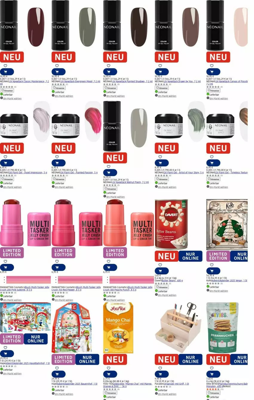 Aktueller Prospekt Dm Drogerie - Prospekte - von 01.09 bis 10.09.2025 - strona 16 - produkty: Adventskalender, auer, Bau, Bauer, butter, eis, gewürz, kuchen, lack, mango, Nagellack, Pfannkuchen, tee, Ti, uhu, Yo, ZTE