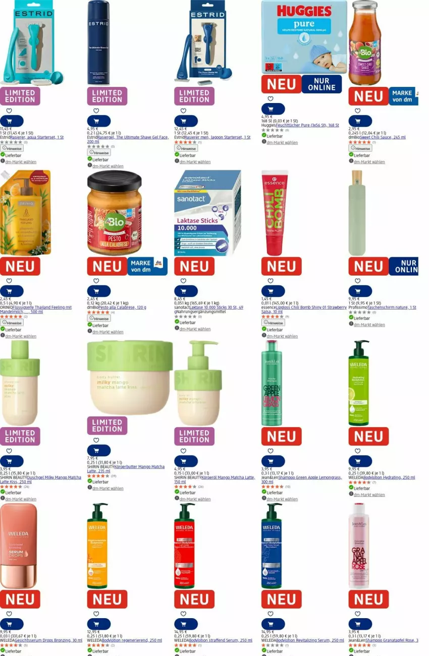 Aktueller Prospekt Dm Drogerie - Prospekte - von 01.09 bis 10.09.2025 - strona 28 - produkty: Apple, Bad, bio, body, bodylotion, butter, chili, duschgel, eis, flüssigseife, grana, latte, Lipgloss, Lotion, mandel, mango, milch, natur, pesto, Profissimo, Rana, Revital, rum, Salsa, Seife, Serum, shampoo, sim, Tasche, taschen, Ti, vita, weleda