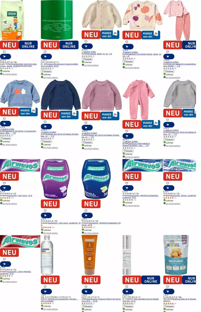 Aktueller Prospekt Dm Drogerie - Prospekte - von 01.09 bis 10.09.2025 - strona 30 - produkty: alleinfuttermittel, cassis, eis, elle, gin, kaugummi, Kürbis, linsen, Overall, Pullover, Reinigung, rind, rum, sac, Serum, shirt, Sweatshirt, Thea, Ti, uhu, veggie, vita, Wels, wolle, zucker