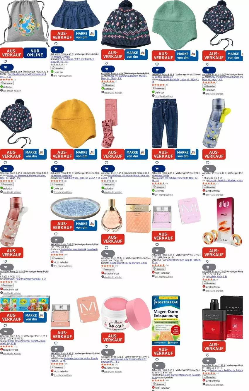 Aktueller Prospekt Dm Drogerie - Prospekte - von 01.09 bis 10.09.2025 - strona 8 - produkty: bio, blueberry, blume, blumen, bugatti, Eau de parfum, eis, elle, erde, hose, jeans, Kinder, mais, Maske, medizinprodukt, Mütze, parfum, Popp, reis, Ria, rum, Speiseteller, Strumpfhose, Tasche, taschen, taschentücher, teller, Ti, tücher, wolle