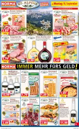 Gazetka promocyjna Norma - Norma - Gazetka - ważna od 23.09 do 23.09.2024 - strona 5 - produkty: auer, Bau, Bauer, Bauernschinken, bier, Birnen, blätterteig, blätterteiggebäck, brezel, Cabanossi, chili, eis, flasche, getränk, getränke, gin, himbeer, kartoffel, kartoffeln, Käse, kirsch, kochschinken, kokos, korn, krone, kühlregal, Laugenstange, likör, meersalz, mehl, Mixgetränk, nuss, pflaume, pflaumen, regal, reifen, salami, salz, schinken, schoko, sesam, snack, Speck, Spezi, Ti, zitrone, zwiebel, zwiebeln