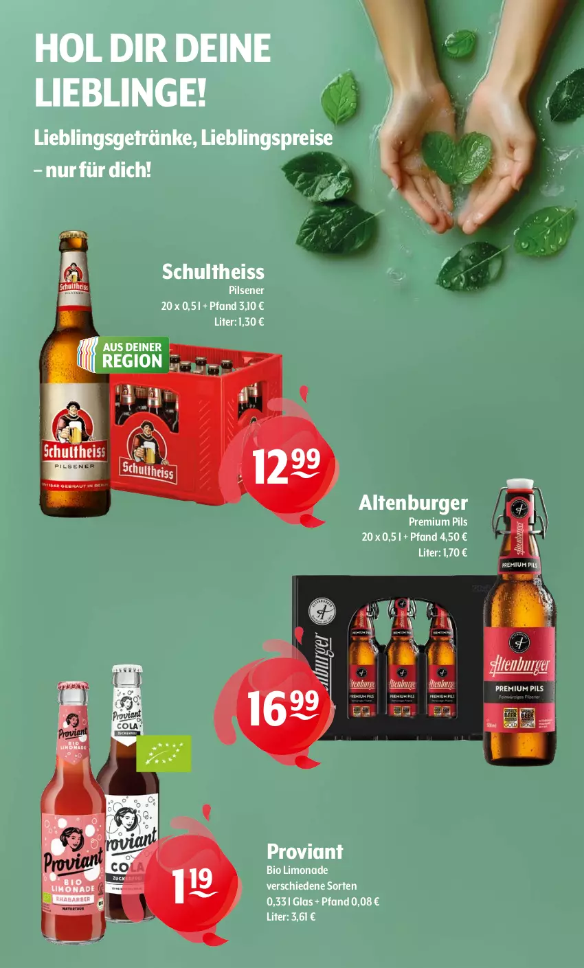 Aktueller Prospekt Getraenke Hoffmann - Prospekte - von 13.07 bis 18.07.2026 - strona 9 - produkty: altenburger, bio, bio limo, burger, eis, getränk, getränke, limo, limonade, pils, pilsener, premium pils, Proviant, reis, Schultheiss