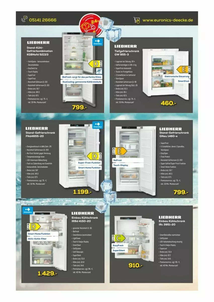 Aktueller Prospekt Euronics - Prospekte - von 14.06 bis 20.06.2023 - strona 2 - produkty: Bau, bio, eis, gefrierkombination, gefrierschrank, kühlschrank, limo, reis, Schrank, tee, Ti