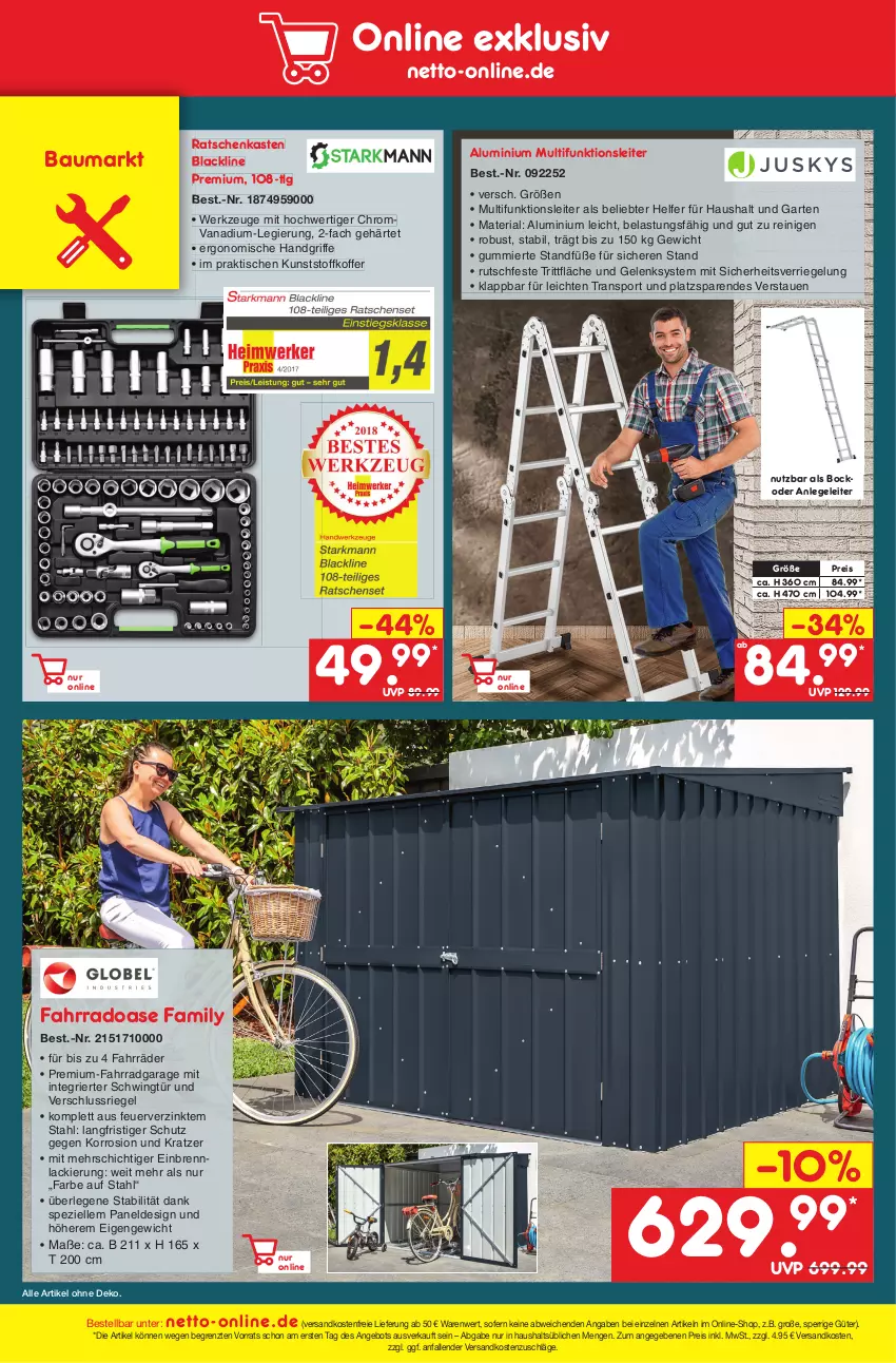 Aktueller Prospekt Netto Marken-Discount - Filial-Angebote - von 26.09 bis 01.10.2022 - strona 44 - produkty: angebot, Bau, eis, elle, Fahrrad, Garten, koffer, lack, LG, ndk, reis, Ria, riegel, Spezi, Sport, Ti, tisch, versandkostenfrei, werkzeug, werkzeuge, ZTE