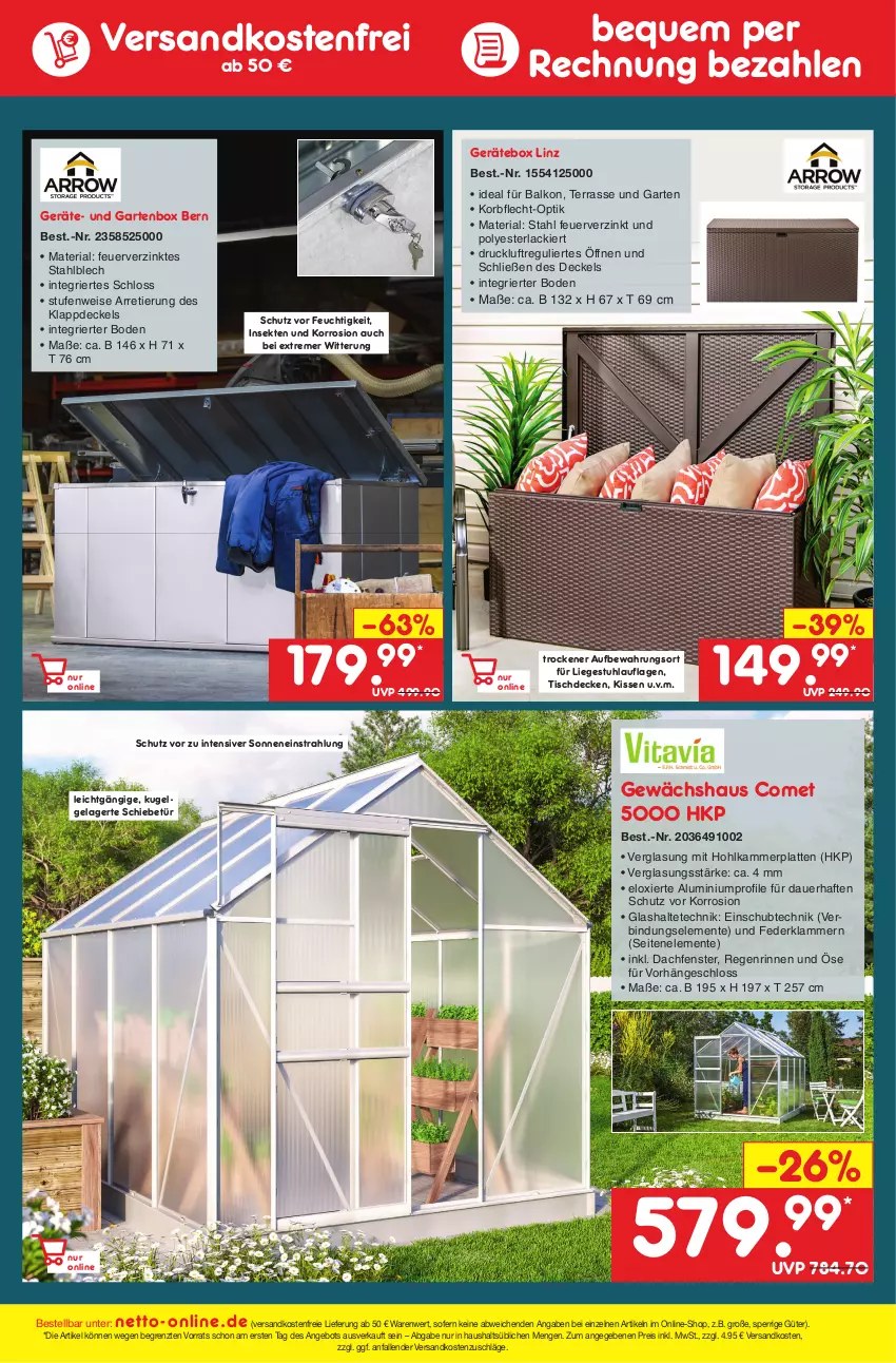 Aktueller Prospekt Netto Marken-Discount - Filial-Angebote - von 26.09 bis 01.10.2022 - strona 45 - produkty: angebot, auer, decke, Deckel, eis, ente, fenster, Garten, Gewächshaus, kissen, Klammern, korb, Kugel, lack, lamm, latte, LG, Liege, ndk, reis, Ria, sekt, stuhl, Ti, tisch, tischdecke, versandkostenfrei, ZTE