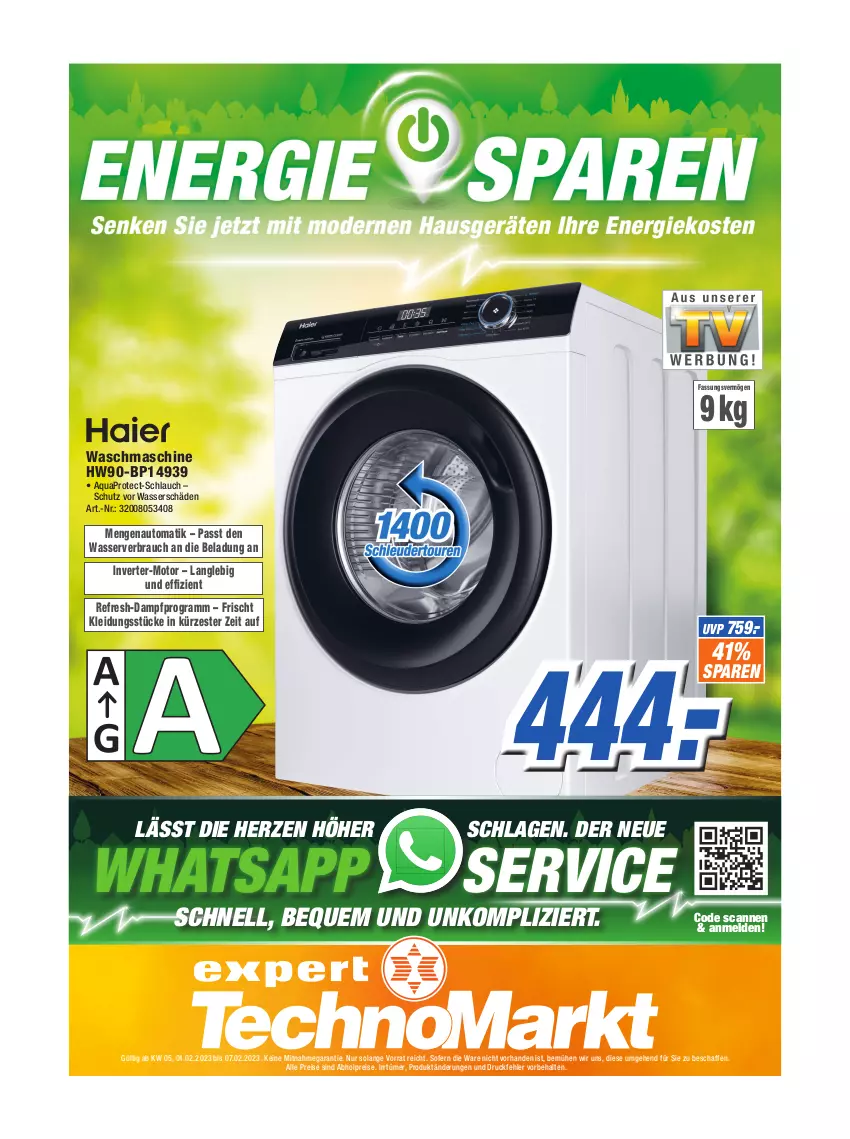 Aktueller Prospekt Expert Technomarkt - Prospekte - von 01.02 bis 07.02.2023 - strona 1 - produkty: abholpreise, alle preise sind abholpreise, aqua, auto, eis, kleid, Kleidung, Mode, Rauch, reis, schlauch, Ti, waschmaschine, wasser