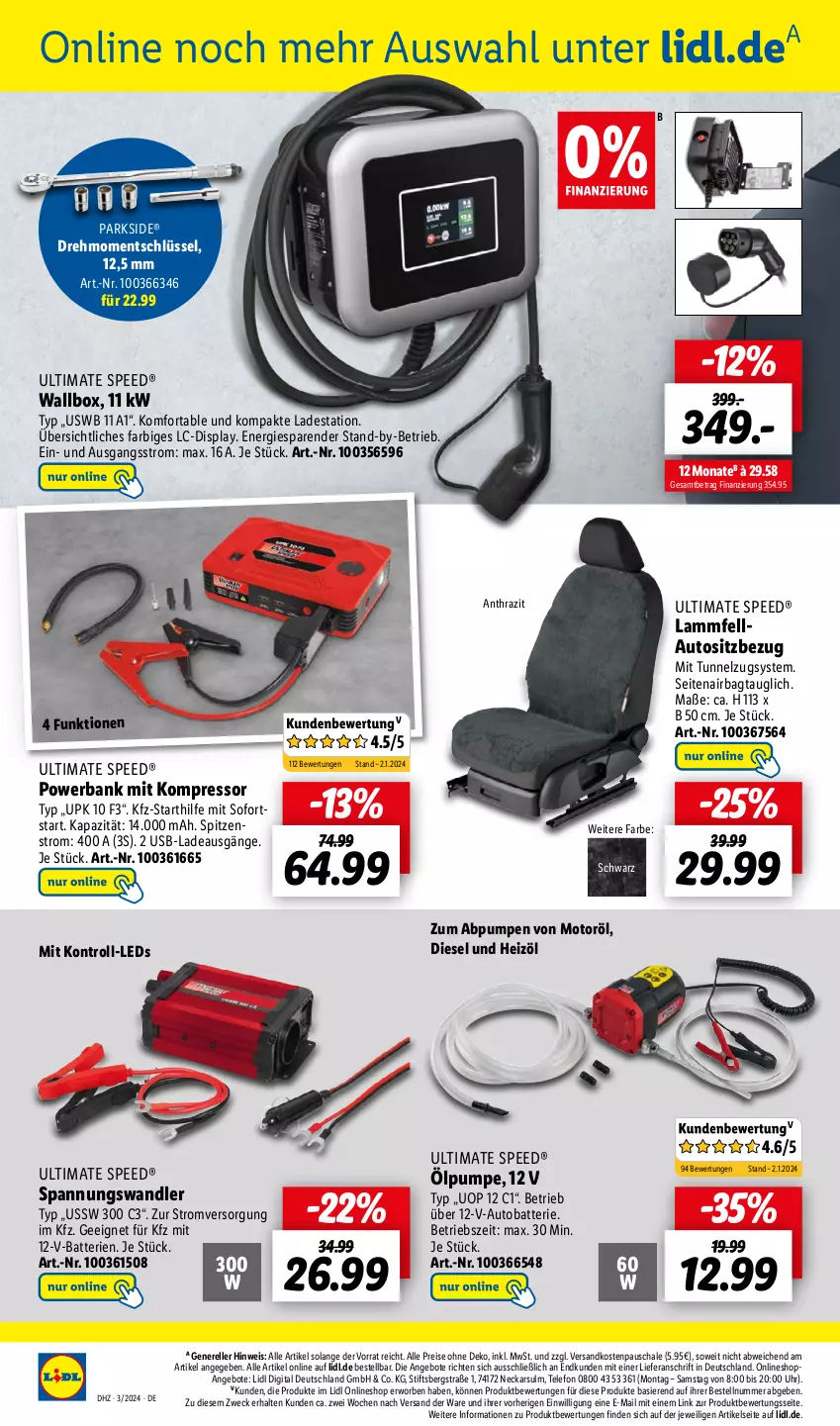 Aktueller Prospekt Lidl - Aktionsprospekt - von 15.01 bis 20.01.2024 - strona 50 - produkty: angebot, angebote, auto, Bank, batterie, batterien, Diesel, eis, elle, gsw, Heizöl, kompressor, lamm, Lammfell, leds, ndk, Parkside, powerbank, reis, rel, Schal, Schale, spee, telefon, Ti, uhr, usb, weck