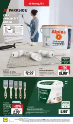 Gazetka promocyjna Lidl - Aktionsprospekt - Gazetka - ważna od 20.01 do 20.01.2024 - strona 16 - produkty: alpina, angebot, Bau, dell, eis, elle, fassadenfarbe, HP, lack, Lacke, Mode, ndk, Parkside, Pinsel, Pinselset, reis, Schal, Schale, Teleskop, Ti, ZTE