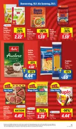 Gazetka promocyjna Lidl - Aktionsprospekt - Gazetka - ważna od 20.01 do 20.01.2024 - strona 41 - produkty: angebot, Ben’s Original, coupon, duplo, eis, elle, gin, hilcona, kaffee, melitta, Ofen, pasta, pizza, preisvorteil, reis, Ria, salami, sauce, steinofen, teigwaren, teller, Ti, ZTE