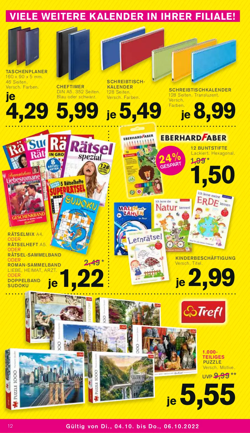 Aktueller Prospekt Kodi - Prospekte - von 24.09 bis 29.09.2022 - strona 12 - produkty: buntstifte, Kinder, lack, Puzzle, schreibtisch, stifte, Tasche, taschen, Ti, timer, tisch