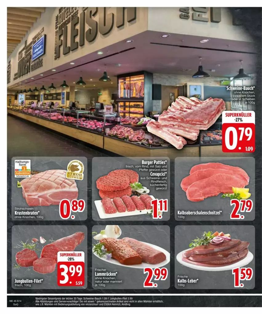 Aktueller Prospekt Edeka - Prospekte - von 03.11 bis 13.11.2024 - strona 14 - produkty: Bau, braten, cevapcici, eis, filet, jungbullen, krustenbraten, lamm, Lammrücken, LG, reis, schwein, schweine, schweine-bauch, tee, Ti, wein, weine, ZTE