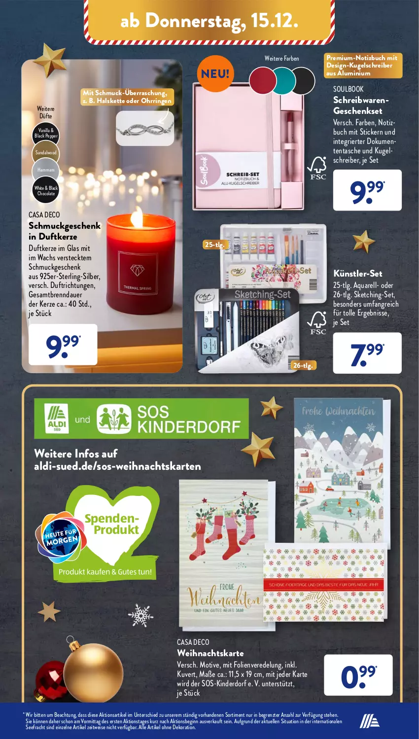 Aktueller Prospekt AldiSud - NÄCHSTE WOCHE - von 12.12 bis 17.12.2022 - strona 37 - produkty: aldi, alle artikel ohne dekoration, aqua, auer, buch, casa deco, cola, dekoration, Duftkerze, eis, elle, ente, geschenkset, gin, Halskette, kerze, Kette, Kinder, Kugel, kugelschreiber, lack, LG, mam, Ohrringe, rel, ring, Schmuck, schreibwaren, Tasche, Ti, ZTE