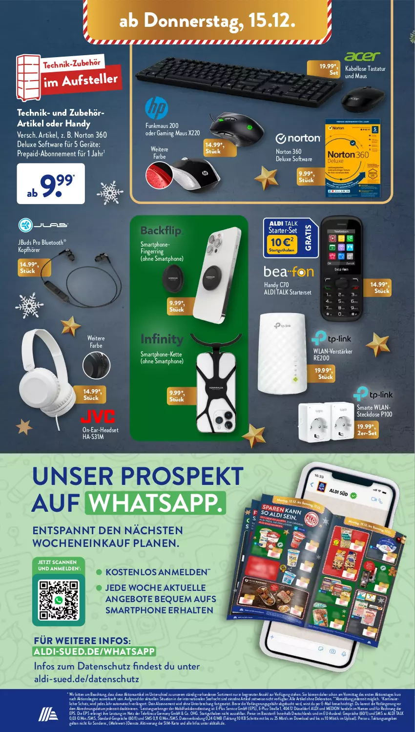 Aktueller Prospekt AldiSud - NÄCHSTE WOCHE - von 12.12 bis 17.12.2022 - strona 40 - produkty: aldi, aldi talk, alle artikel ohne dekoration, angebot, angebote, auto, buch, dekoration, eis, elle, gaming maus, Germ, gin, Handy, Headset, Kette, kopfhörer, Maus, medion, reis, ring, rwe, sim, smartphone, Software, steckdose, Tastatur, teller, Ti, tisch, ZTE