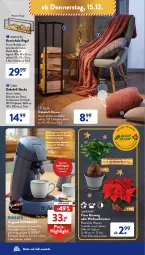 Gazetka promocyjna AldiSud - NÄCHSTE WOCHE - Gazetka - ważna od 17.12 do 17.12.2022 - strona 38 - produkty: aldi, auto, decke, dell, eis, elle, ente, Ficus, gardenline®, gin, Holz, kaffee, kaffeegenuss, kaffeepads, Kamin, Kaminholz, kissen, kulturtopf, Liege, Mode, nuss, pflanze, pflanzen, regal, reis, Schal, senseo, tasse, Ti, tisch, topf, Weihnachtsstern