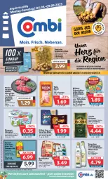 Gazetka promocyjna Combi - Prospekte - Gazetka - ważna od 09.09 do 09.09.2023 - strona 1 - produkty: almighur, almighurt, angebot, angebote, bacon, Becher, berentzen, beutel, buch, decke, ehrmann, ehrmann almighurt, eis, elle, ente, flasche, grill, Holz, jacobs, jacobs krönung, kartoffel, kartoffeln, Käse, kitkat, korn, krombache, krombacher, krombacher pils, lebensmittel, lion, milka, milkana, obst, pils, reis, rind, rinder, rouladen, sac, Schal, Schale, Schmelzkäse, smarties, speisekartoffeln, Ti, tulip, weizenkorn, ZTE