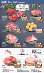 Gazetka promocyjna Combi - Prospekte - Gazetka - ważna od 09.09 do 09.09.2023 - strona 4 - produkty: braten, brustfilet, eis, ente, entrecôte, filet, fleisch, gulasch, kasseler, Knödel, lachs, Lachsbraten, mac, natur, rind, rinder, Rinderroulade, rinderrouladen, rouladen, rwe, schmorbraten, schnitten, schwein, suppe, suppen, suppenfleisch, tafelspitz, Ti, Tiere, wein