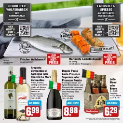 Gazetka promocyjna Hit - Grillbroschüre - Gazetka - ważna od 23.06 do 23.06.2024 - strona 2 - produkty: aktionspreis, apfel, Blüte, cola, doppio passo, ecco, eis, elle, filet, filets, flasche, glasflasche, grill, lachs, lachsfilet, lachsfilets, mandel, passo, perla, prosecco, reis, rezept, rosato, rucola, salat, Ti, Tiere, wolfsbarsch, zitrone, zitronen