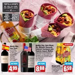 Gazetka promocyjna Hit - Grillbroschüre - Gazetka - ważna od 23.06 do 23.06.2024 - strona 4 - produkty: aktionspreis, cabernet, cabernet sauvignon, chili, desperados, eis, elle, flasche, frucht, glasflasche, mit frucht, reis, rezept, rotwein, sauce, sauvignon, Ti, tortilla, Tortilla-wrap, wein, wrap, wraps