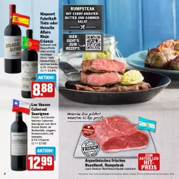 Gazetka promocyjna Hit - Grillbroschüre - Gazetka - ważna od 23.06 do 23.06.2024 - strona 8 - produkty: aktionspreis, beef, butter, cabernet, cabernet sauvignon, curry, eis, elle, finesse, flasche, fleisch, frucht, kräuter, kräuterbutter, reis, rezept, Ria, rind, rindfleisch, rioja, roastbeef, rum, rumpsteak, salat, sauvignon, steak, Ti, Toner, wein