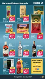 Gazetka promocyjna Netto - Woche 30 - Gazetka - ważna od 29.07 do 29.07.2023 - strona 5 - produkty: ball, blended scotch, blended scotch whisky, bohne, bohnen, coca-cola, cola, dallmayr, eis, fanta, fanta oder, fanta oder sprite, frucht, fruchtgummi, haribo, jacobs, Jacobs Meisterröstung, kräuter, Laufen, mars, Meister, meisterröstung, monster, Monster Energy, oder sprite, oder twix, prodomo, reis, scotch, scotch whisky, snickers, sprite, Ti, twix, vodka, whisky, wilthener