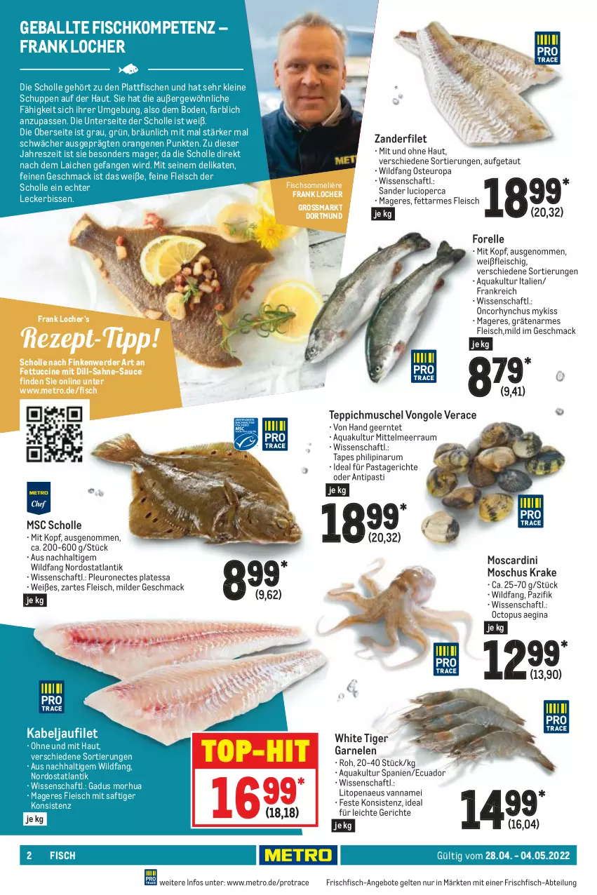 Aktueller Prospekt Metro - Food - von 28.04 bis 04.05.2022 - strona 2 - produkty: Abtei, aeg, angebot, angebote, antipasti, aqua, asti, ball, cin, eis, elle, erde, filet, fisch, fische, fleisch, forelle, frischfisch, garnelen, gin, kabeljaufilet, leine, mac, Metro, orange, orangen, pasta, Pastagericht, rel, rum, saft, sahne, sauce, scholl, teppich, Ti, top-hit, tuc, Wild, Zander