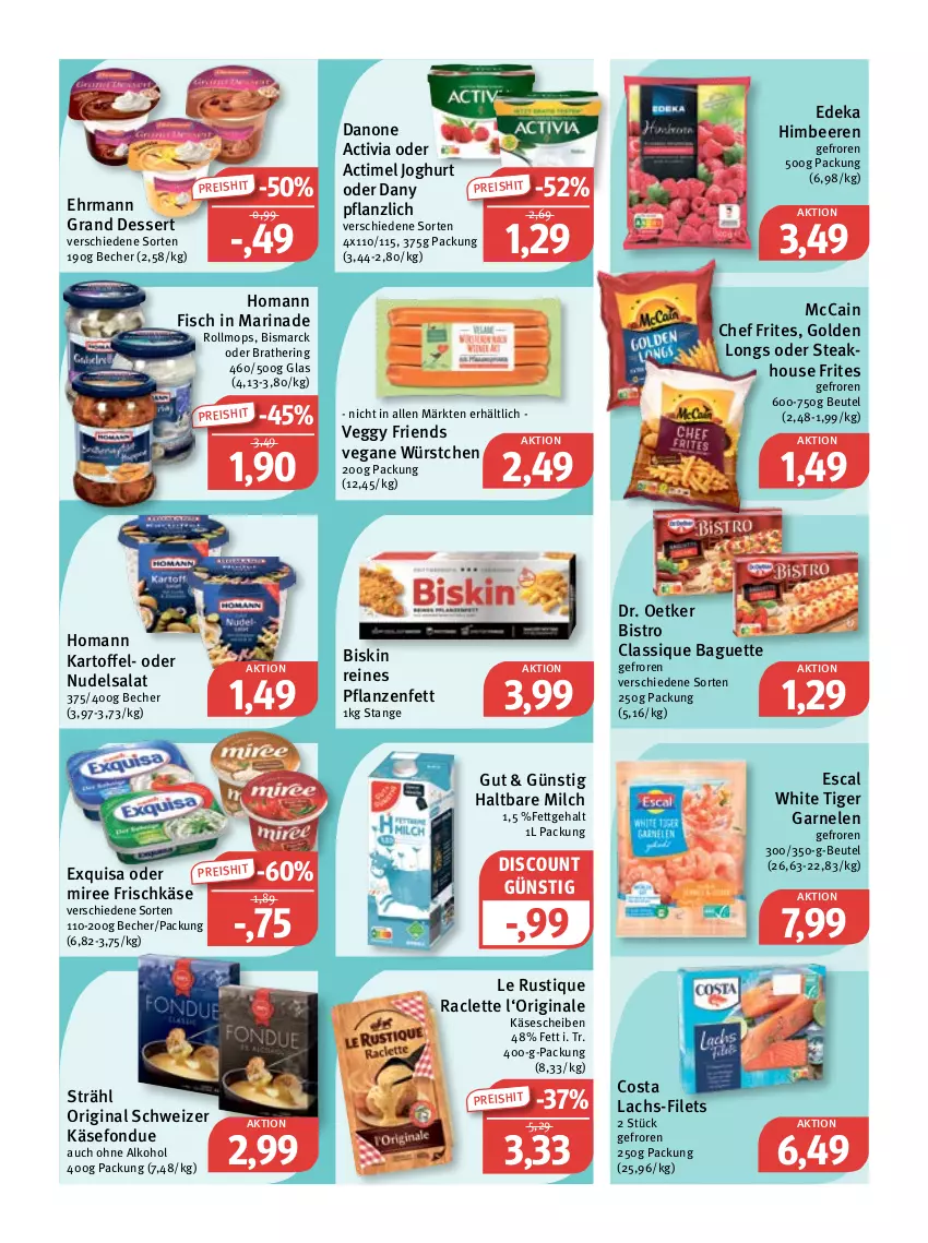 Aktueller Prospekt Feneberg - Prospekte - von 29.12 bis 31.12.2022 - strona 6 - produkty: actimel, activia, alkohol, baguette, Becher, beere, beeren, beutel, bismarck, classique baguette, danone, danone activia, Dany, deka, dessert, discount, Dr. Oetker, ehrmann, Ehrmann Grand Dessert, eis, escal, exquisa, filet, filets, fisch, Fondue, frischkäse, garnelen, gin, Golden Longs, haltbare milch, hering, himbeer, himbeere, himbeeren, homann, joghur, joghurt, kartoffel, Käse, käsescheiben, lachs, Le Rustique, marinade, mccain, milch, miree, nudel, nudelsalat, ohne alkohol, pflanze, pflanzen, Pflanzenfett, reis, ring, salat, steak, Ti, würstchen