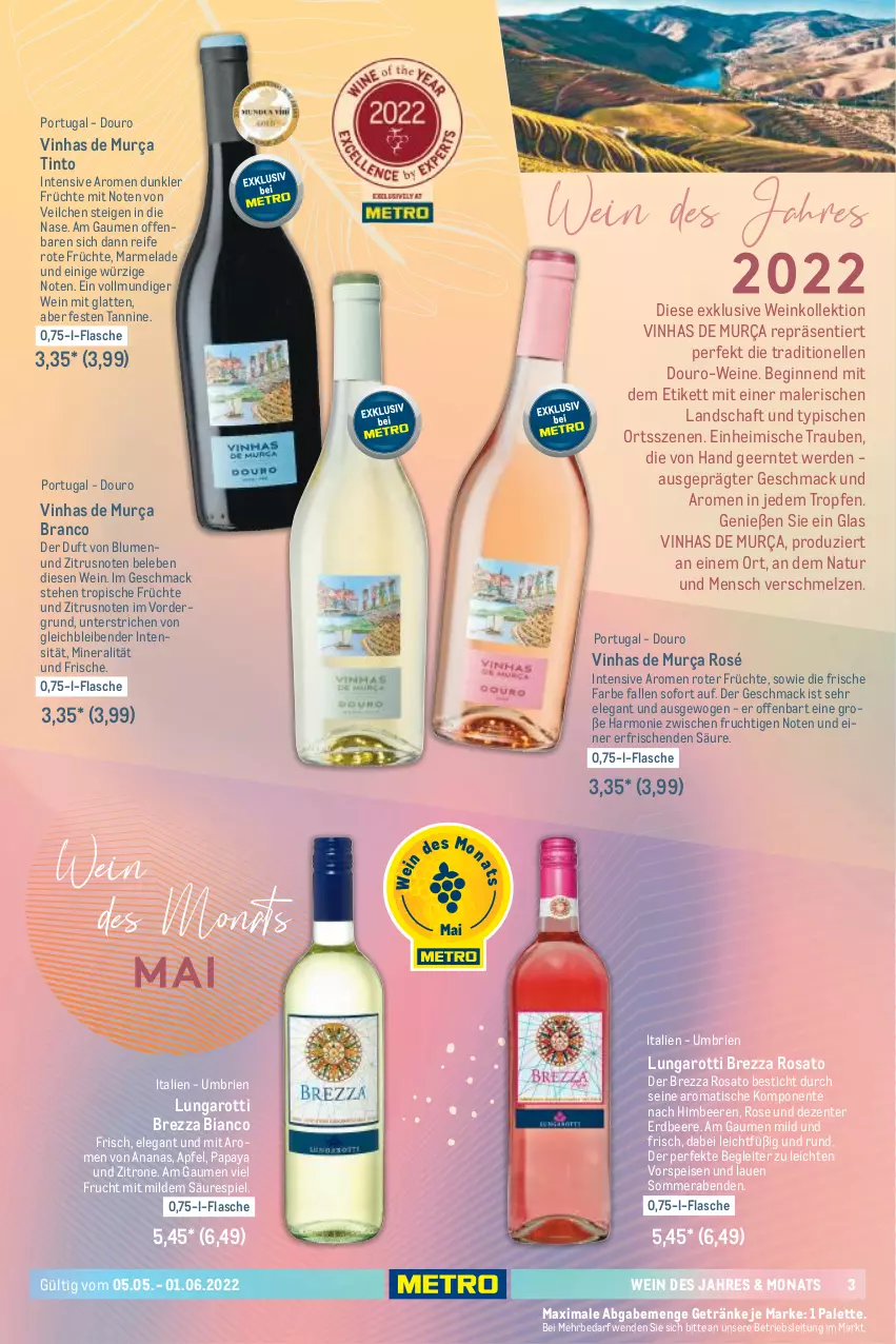 Aktueller Prospekt Metro - Sommerwein Spezial - von 05.05 bis 01.06.2022 - strona 3 - produkty: ananas, apfel, beere, beeren, blume, blumen, brie, eis, elle, ente, erdbeere, erde, flasche, frucht, früchte, getränk, getränke, gin, himbeer, himbeere, himbeeren, latte, mac, marmelade, natur, Palette, Papaya, rosato, Ti, tisch, trauben, vorspeise, wein, weine, zitrone