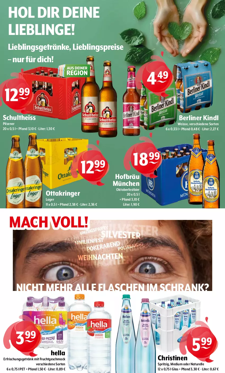 Aktueller Prospekt Getraenke Hoffmann - Prospekte - von 15.09 bis 20.09.2025 - strona 11 - produkty: berliner, berliner kindl, bier, eis, elle, erfrischungsgetränk, flasche, frucht, getränk, getränke, hella, mac, mit frucht, natur, Ottakringer, pils, pilsener, reis, rel, ring, Schrank, Schultheiss, Ti
